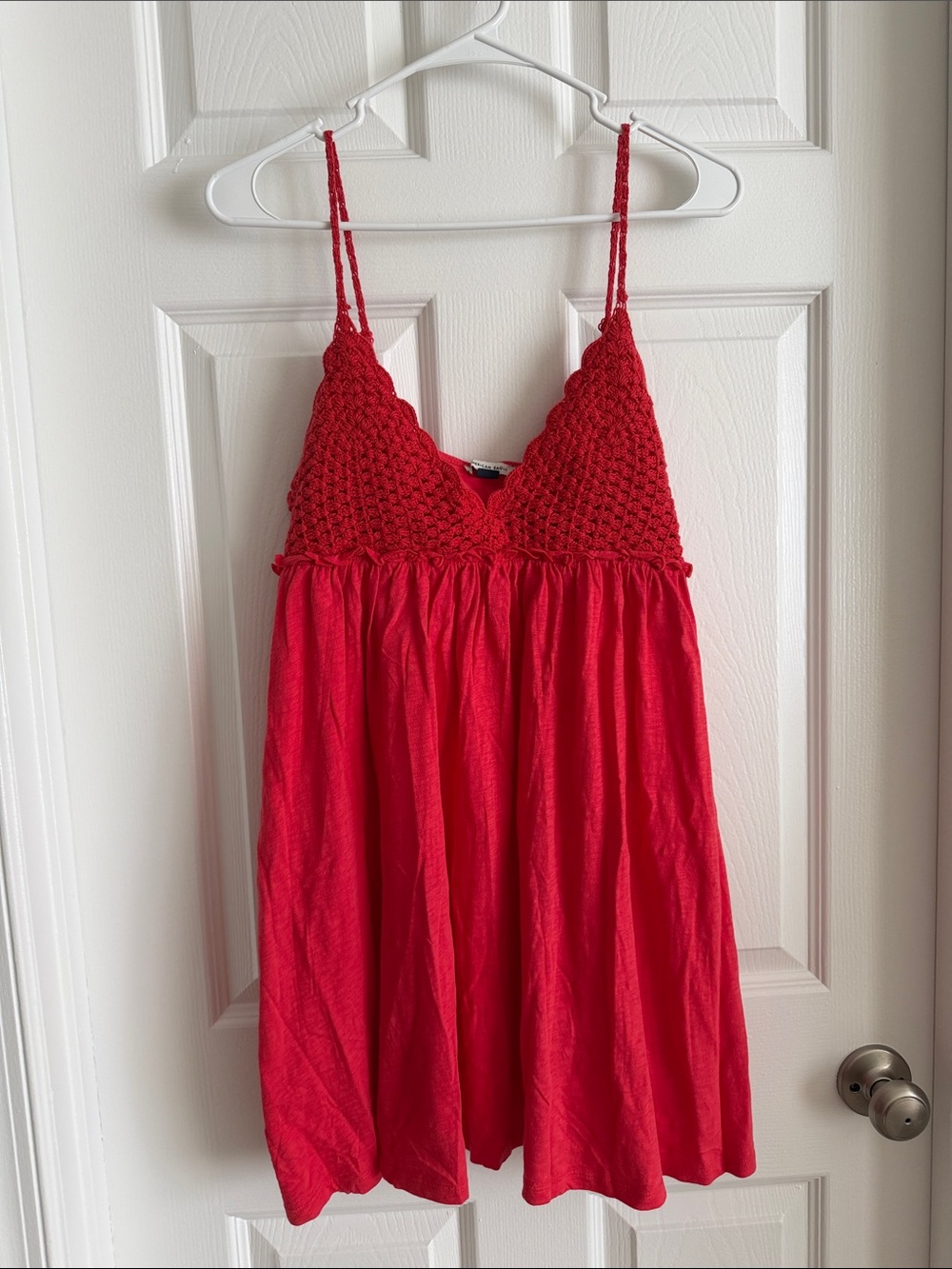 AE Sunchaser Babydoll Crochet Mini Dress